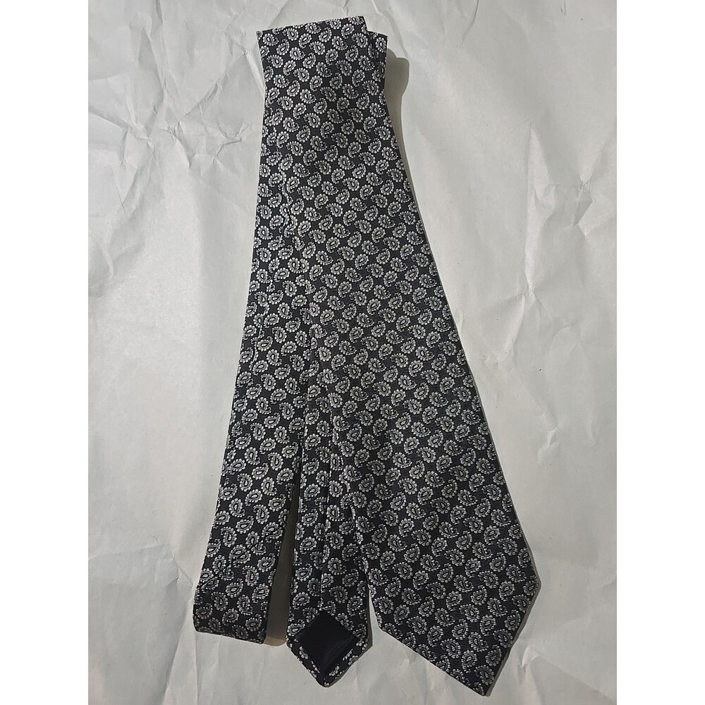 Brooks Brothers Tie Black And Gray Geometric Made In The USA